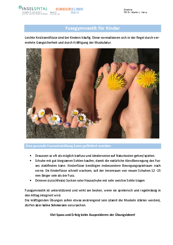 Fussgymnastik für Kinder